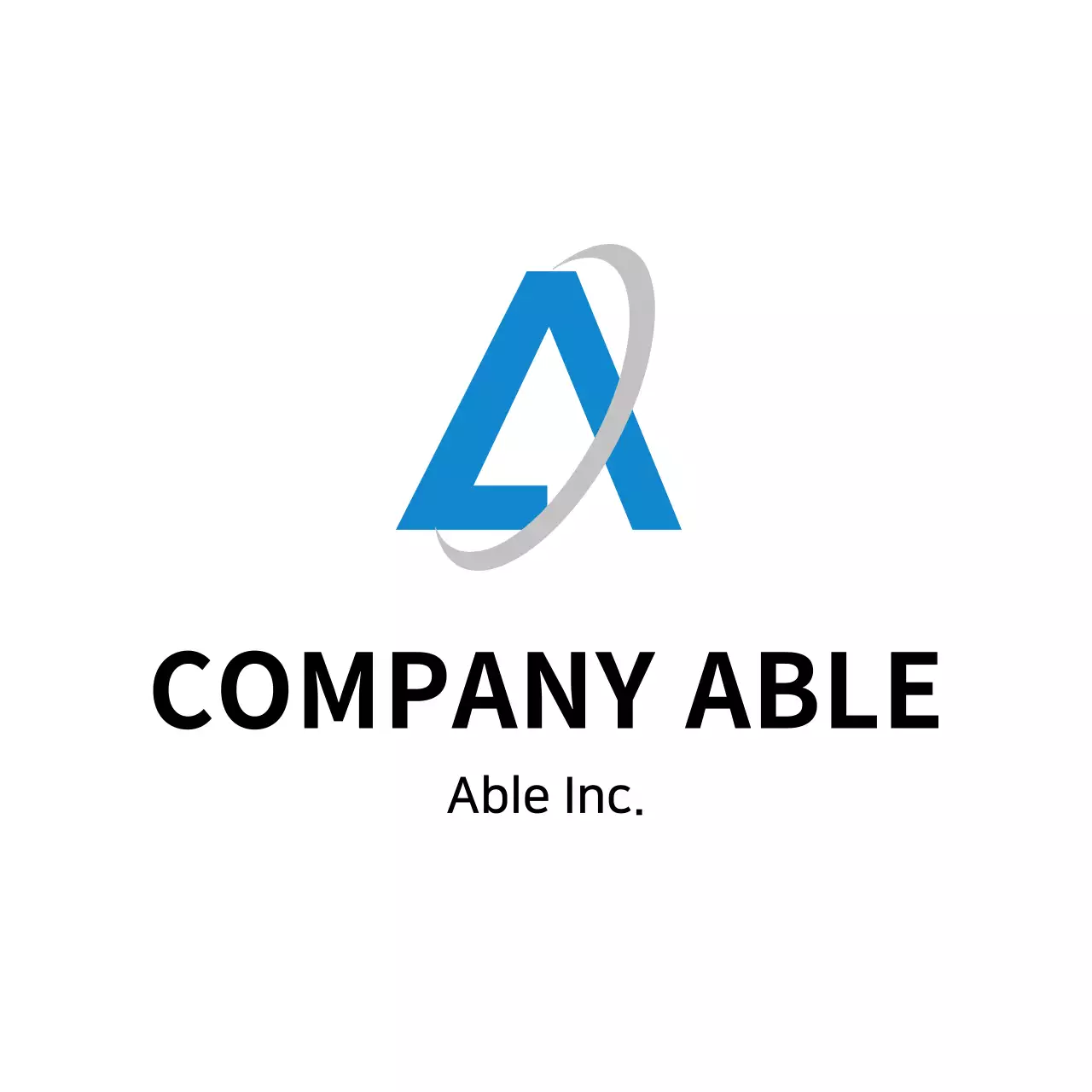 Simple blue logo Inc. corporate logo plaque