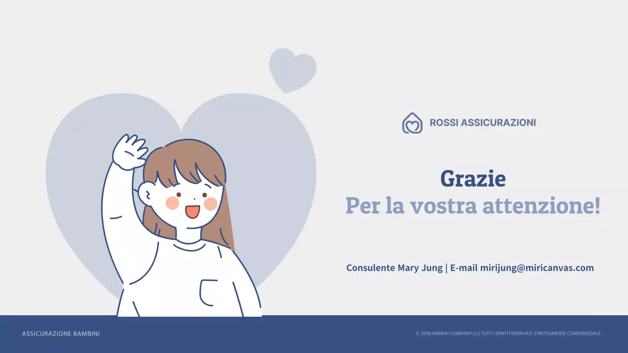 Proposta di assicurazione per bambini con illustrazioni in blu navy