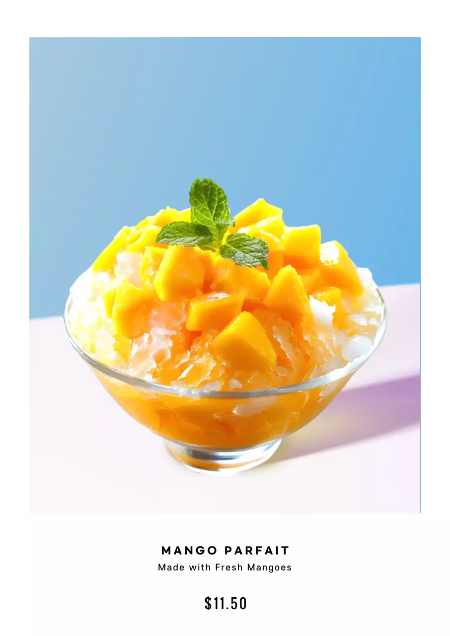 Yellow Minimal Dessert Menu Poster