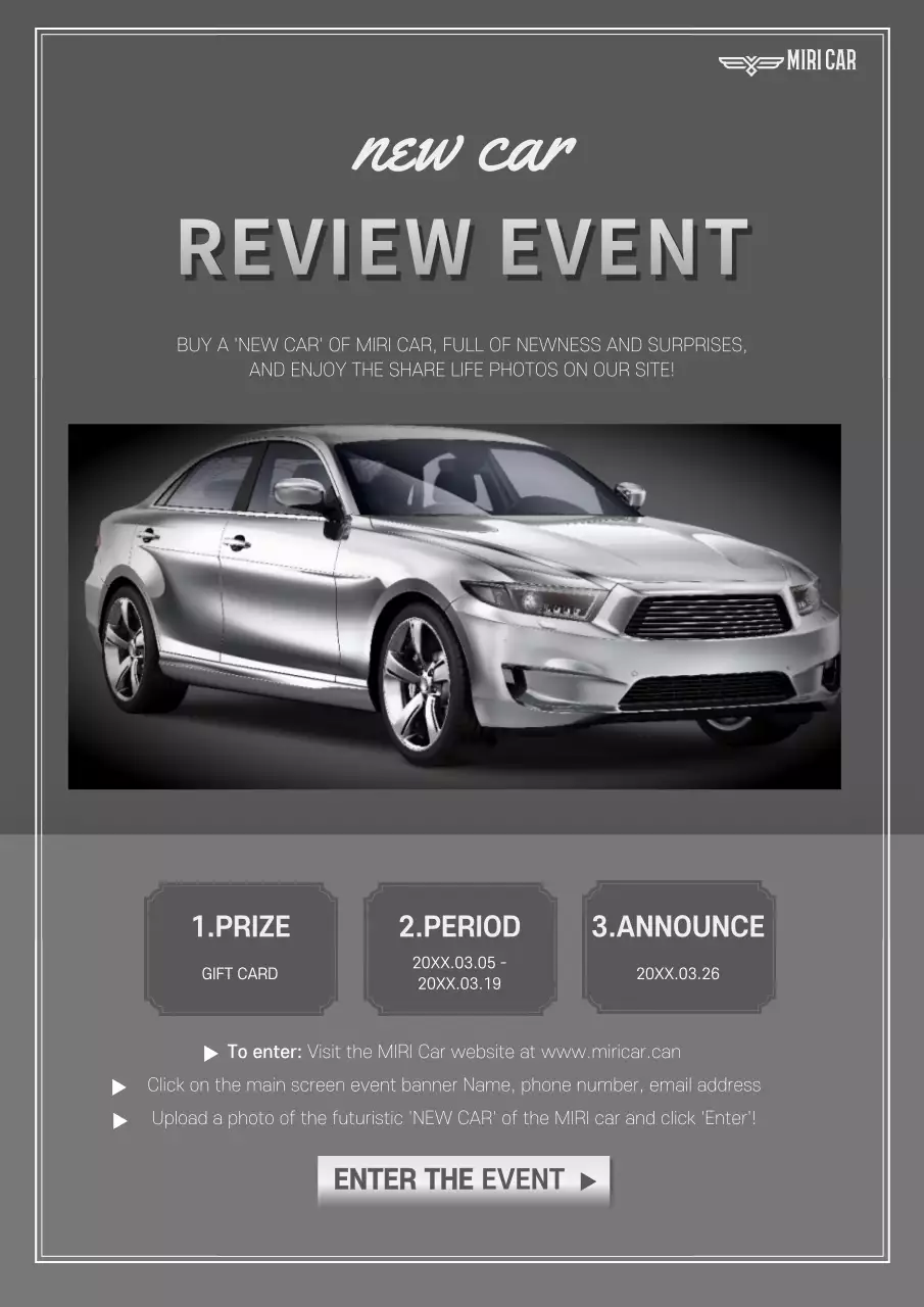 Silver Modern Car Promotion Poster