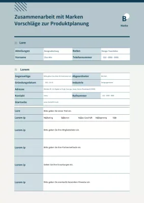 Einfacher Vorschlag für eine Markenkooperation in Hellblau