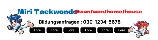 Weiß Rot Blau Illustration Taekwondo Schule Förderung