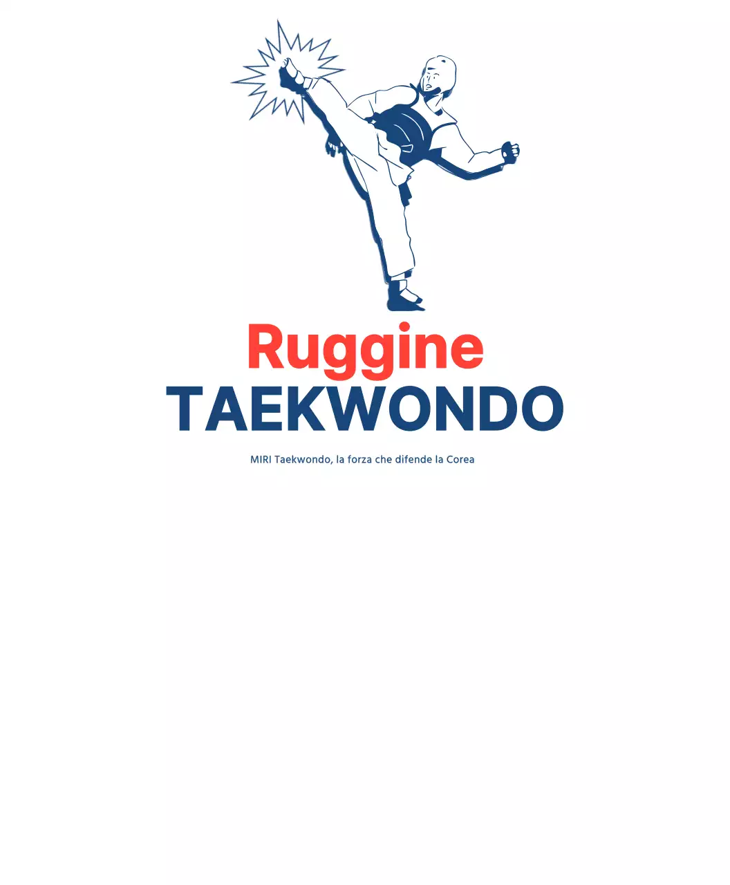 Maglietta del gruppo della scuola di taekwondo con personaggi che praticano il taekwondo