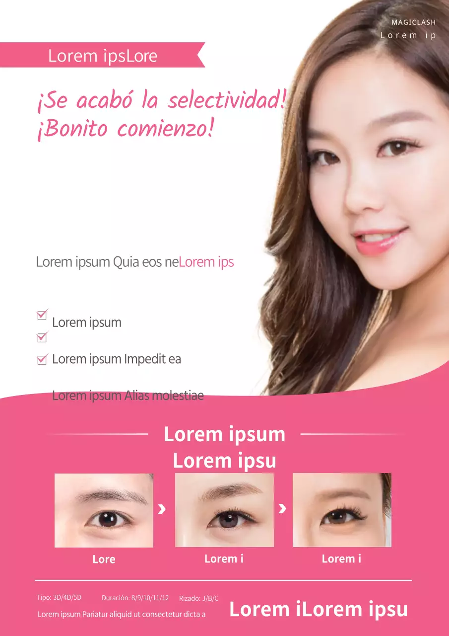 Promociona el evento de descuentos de tu tienda de pestañas en rosa