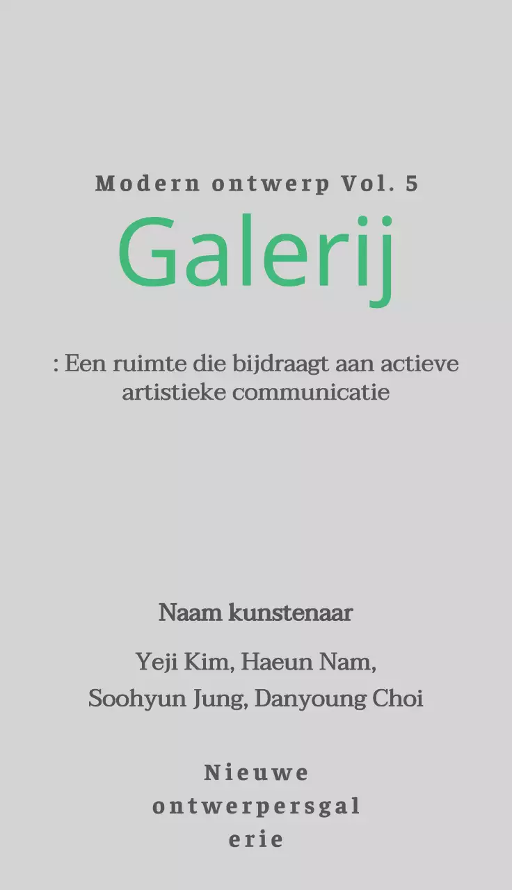 Green's ModernEenvoudige bewegwijzering voor galerieën