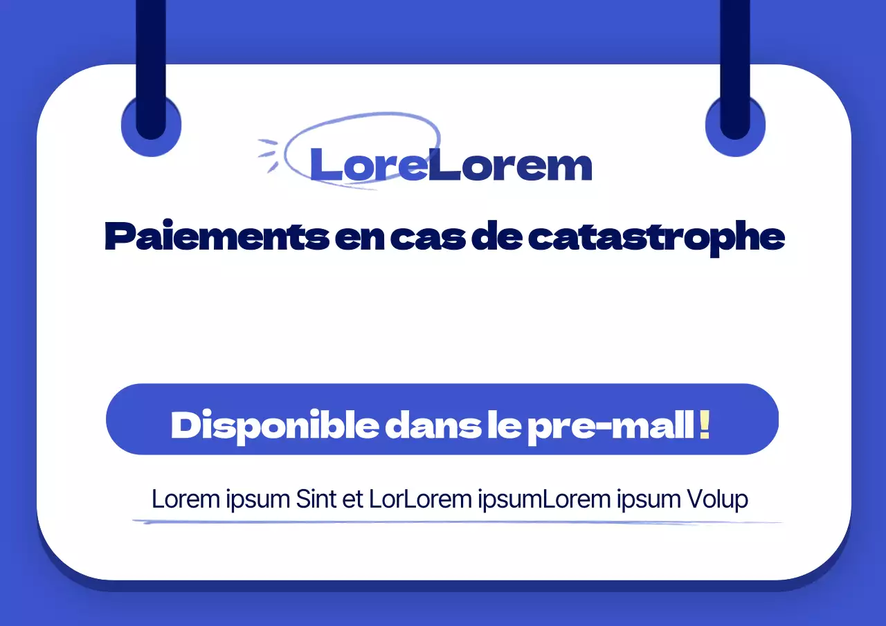 Paiements en cas de catastrophe