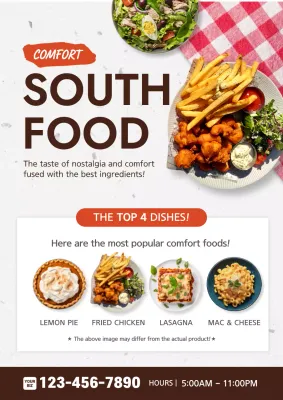 Orange Traditional Comfort Food Promotion Poster