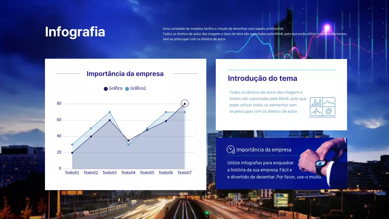 Infográfico azul, empresarial, gráfico