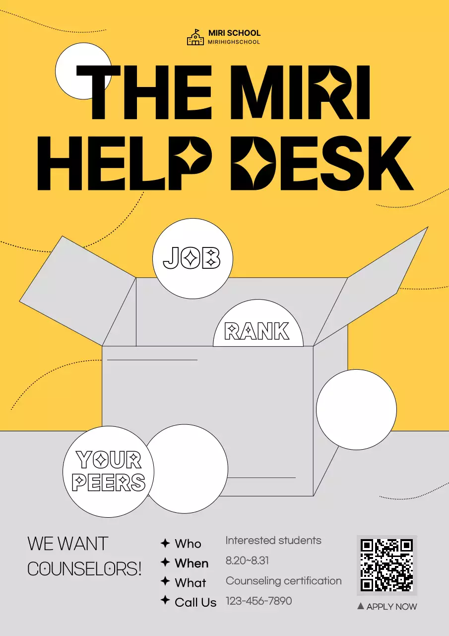 Yellow Modern School Recruitment Poster