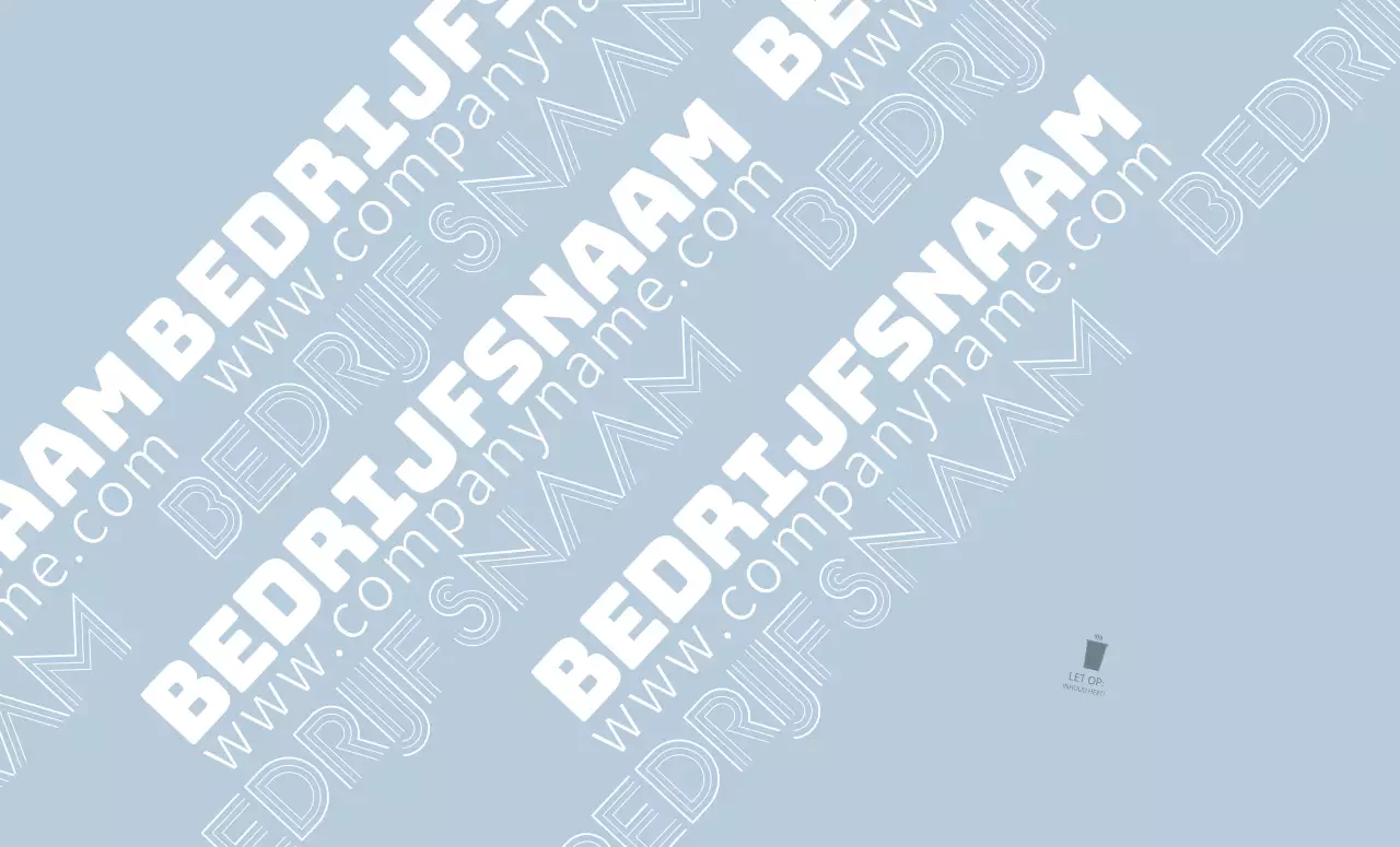 Blauwe tekst merknaam