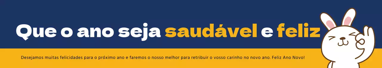 Ilustração azul e amarela de saudações de ano novo