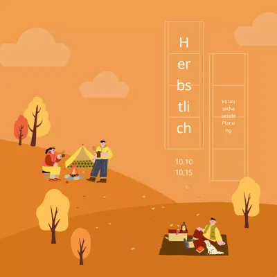 Planen Sie eine moderne Herbstveranstaltung mit orangefarbener Kulisse