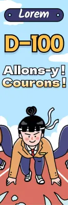 SAT cheer avec titre jaune et illustration d'un étudiant actif