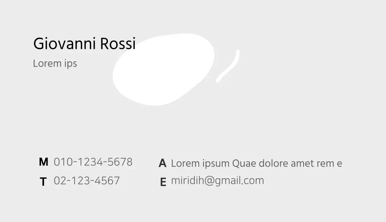 Biglietto da visita dello studio di interni