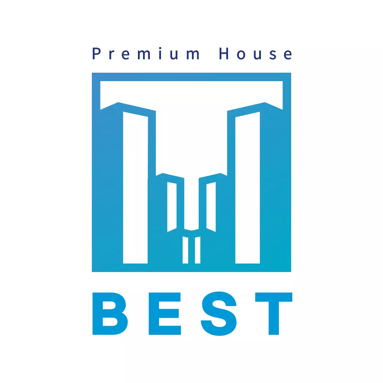 青 モダン デザイン ロゴ