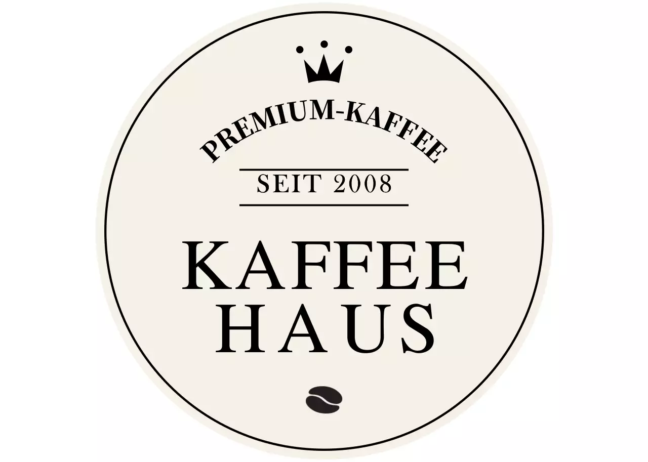 Einfaches Emblem Cafe-Logo in Hellbraun und Schwarz