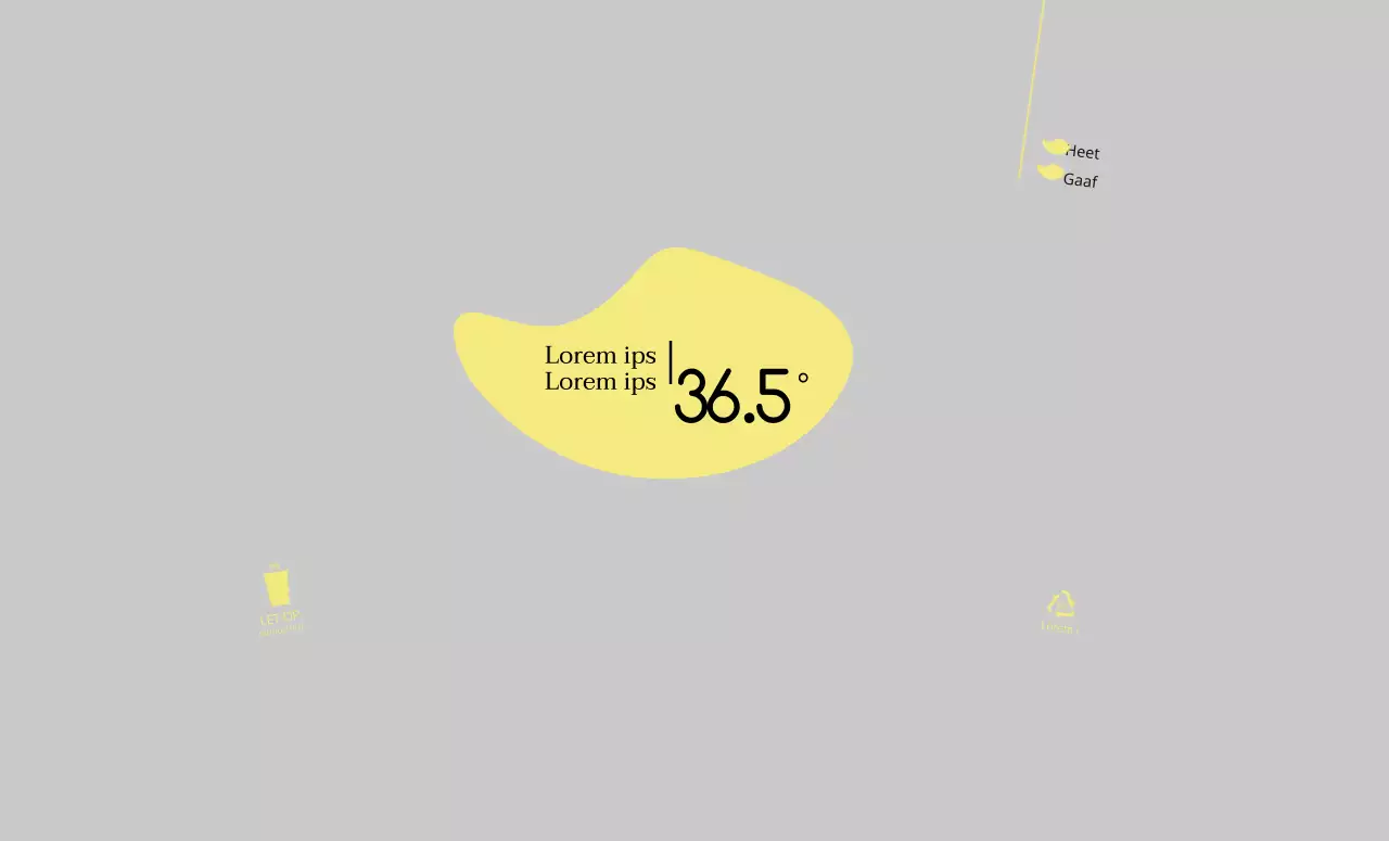 Grijs Gele Vormen Patroon Café