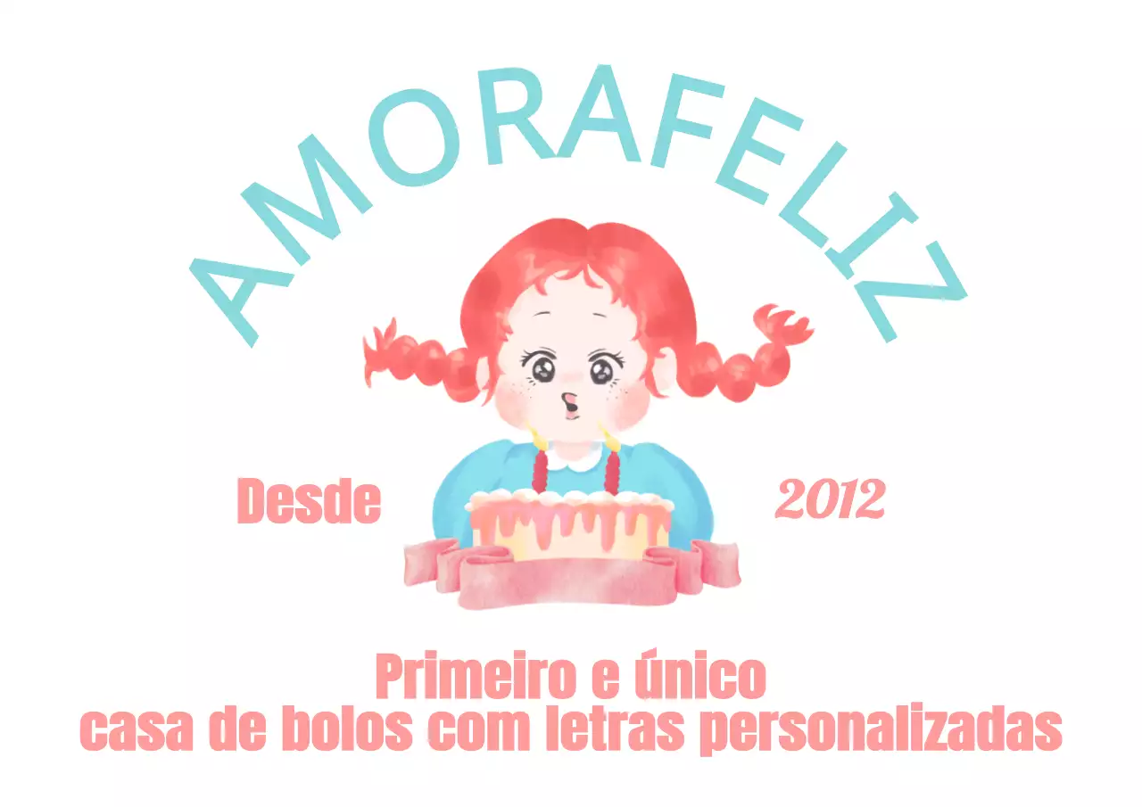 Conceito de desenho a aguarela em azul claro e cor-de-rosa para promoção e sinalética de uma loja de bolos artesanais.