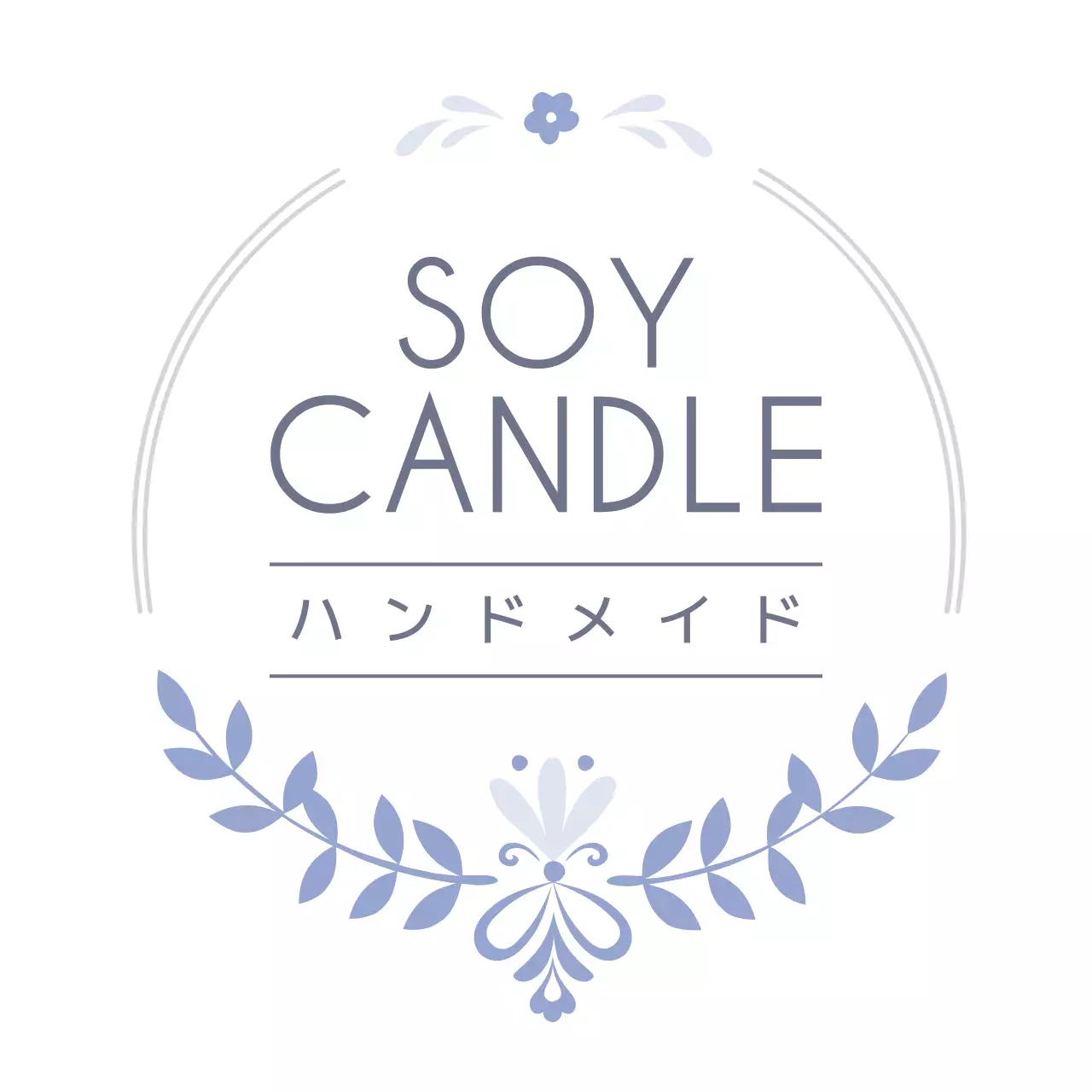 青 シンプル キャンドル ロゴ ファンシーバナー