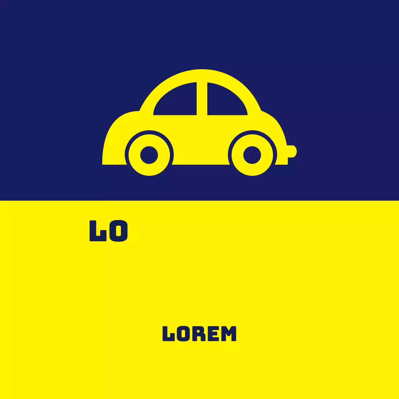 Geel-navy blauw tweekleurig eenvoudig parkeerlabel