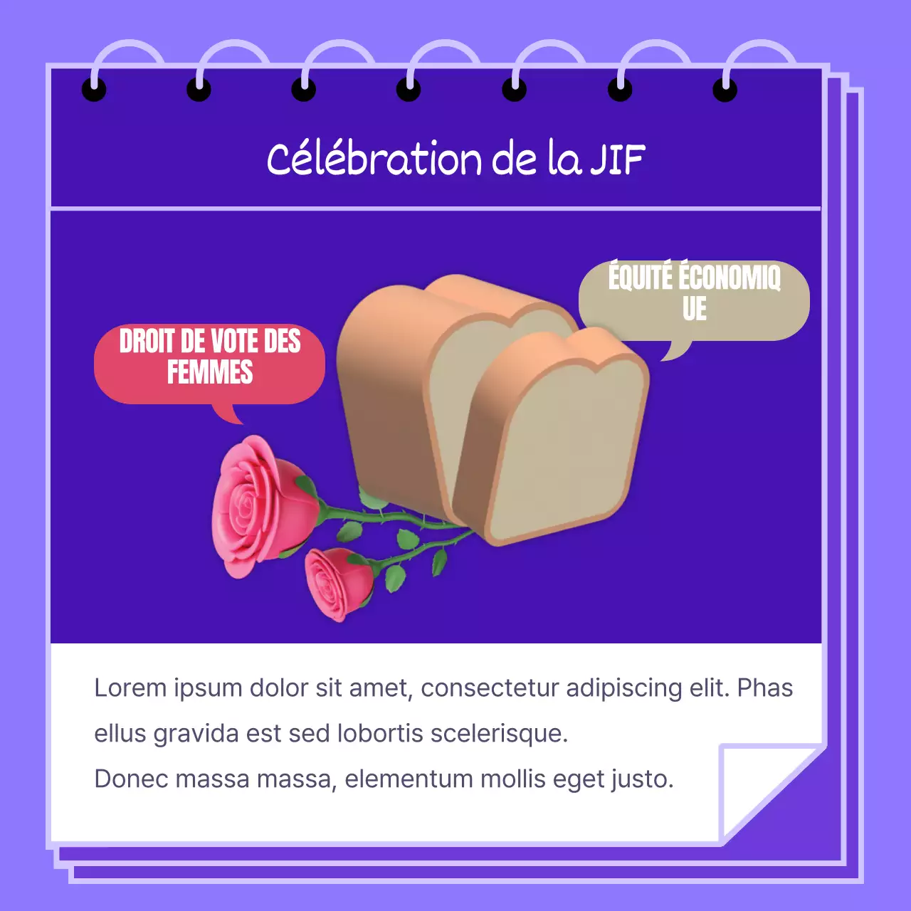 Illustration violette de femmes de différentes races pour promouvoir la Journée internationale de la femme