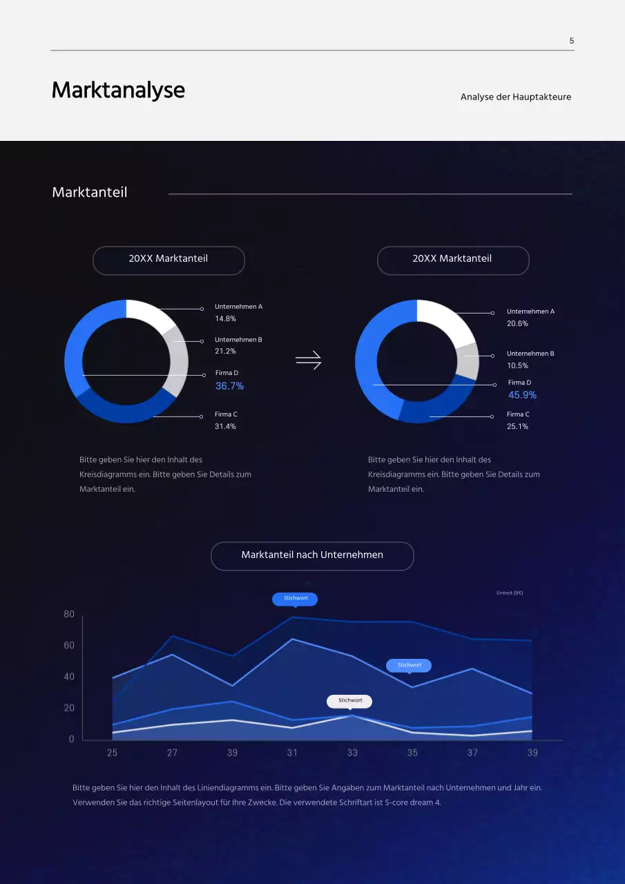 Schwarz-blaues Farbverlaufskonzept Geschäftsplan für die Herstellung