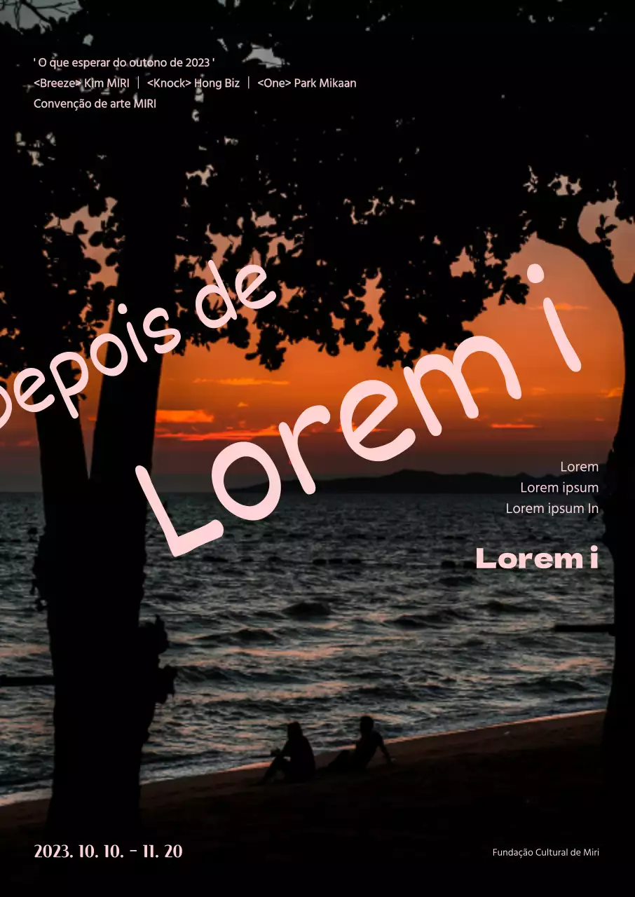 Promover um espetáculo teatral com o oceano ao pôr do sol como pano de fundo