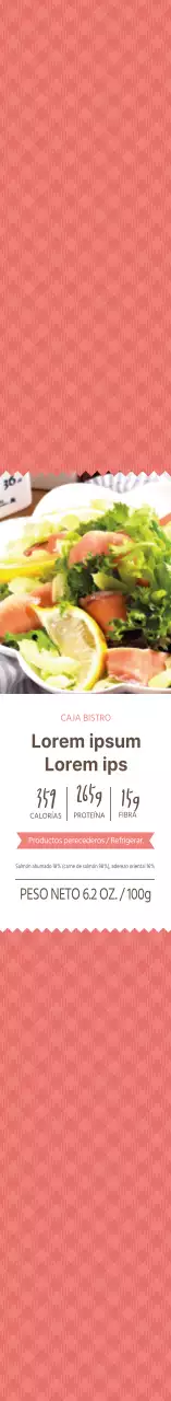 Marco de fotos rojo Ensalada de salmón ahumado Bento Box