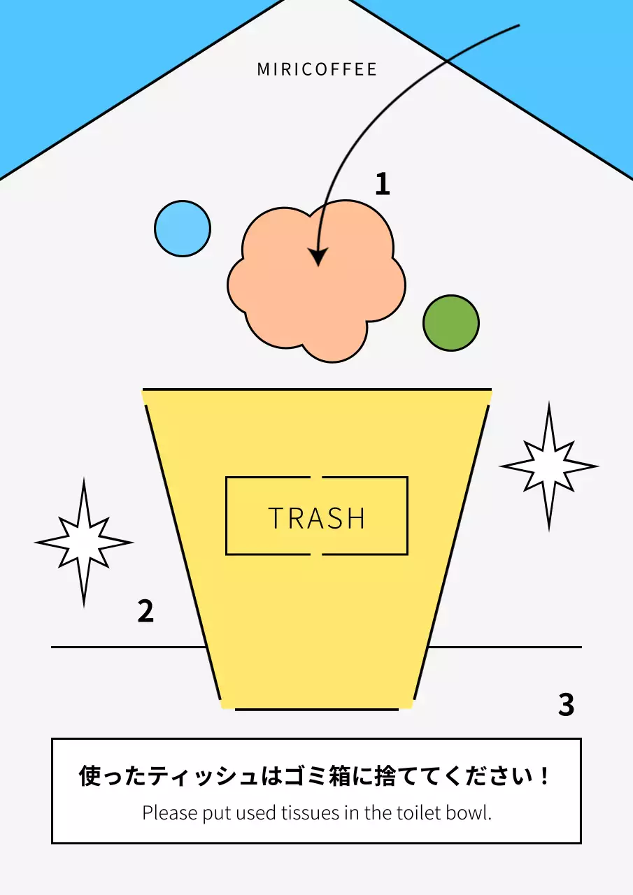 黄色 ポップ ゴミ箱 お知らせ ポスター