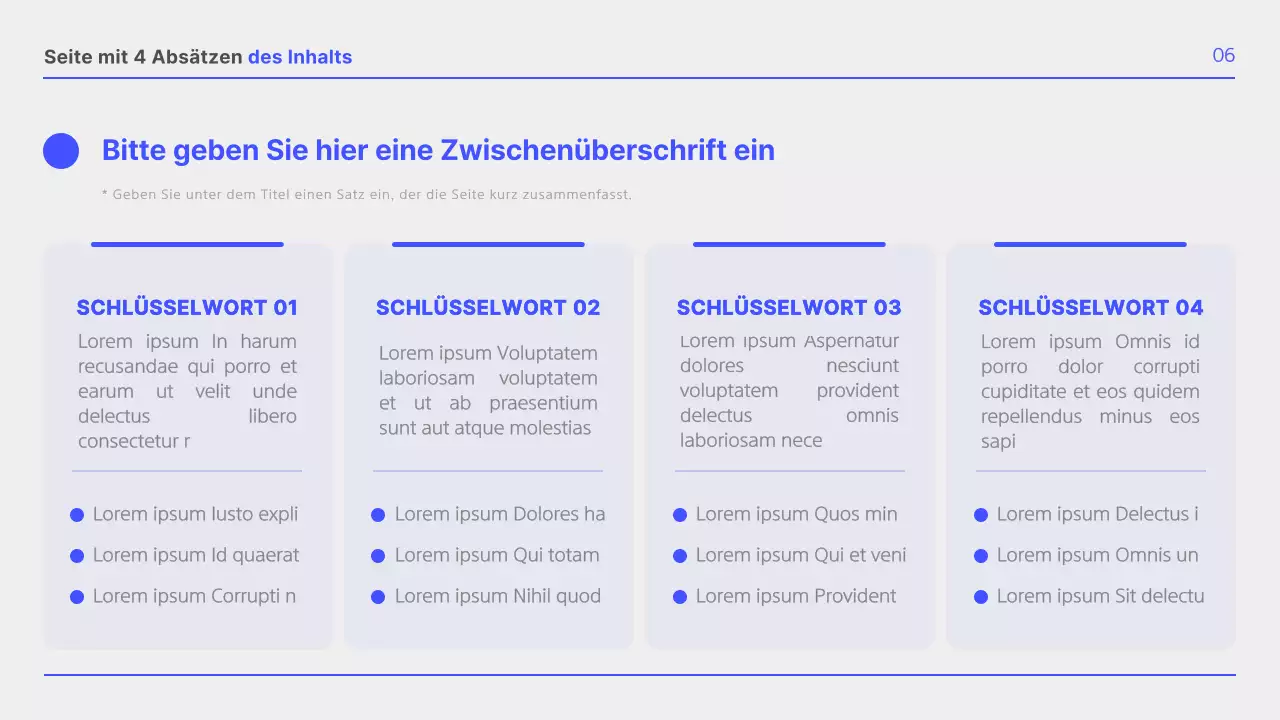 Einfacher blauer und weißer Business-Layout-Bericht