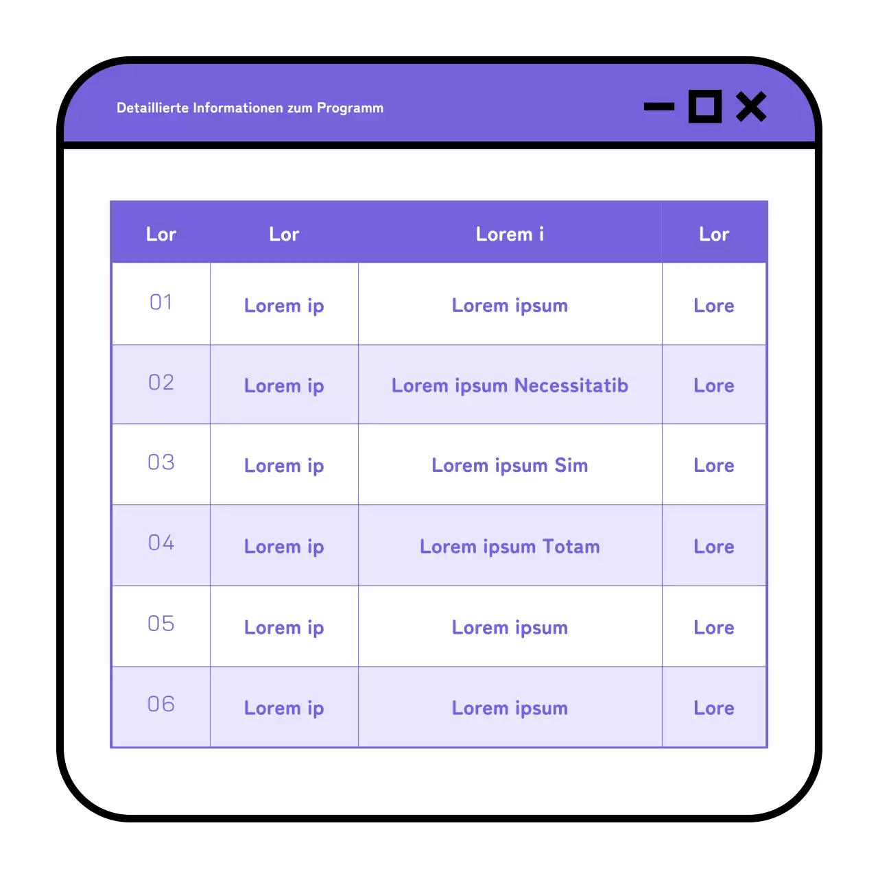 Ein einfaches gelbes und lilafarbenes Werbemittel für eine Unternehmerschule
