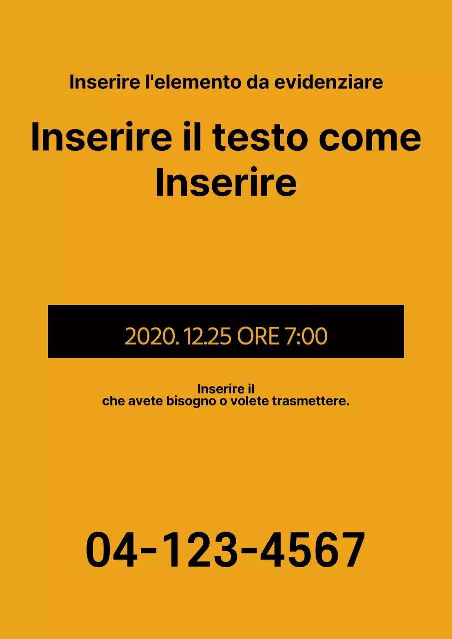 Contenuto semplice in arancione e nero