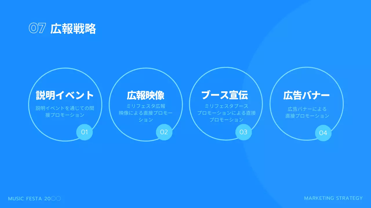 青 モダン 音楽 企画書 プレゼンテーション