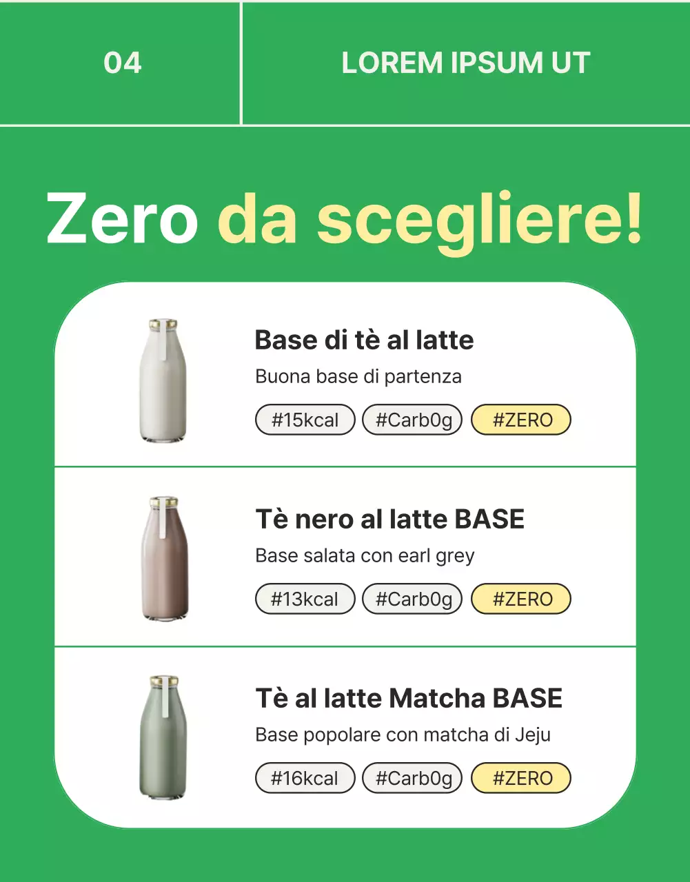 Promuovere il tè verde, semplice e senza latte