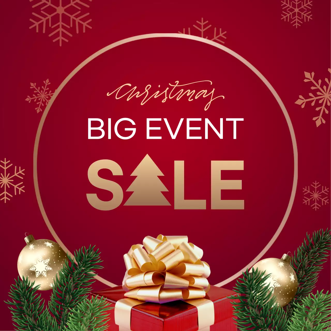 Red Elegant Christmas Sale Promotion Social Media Post