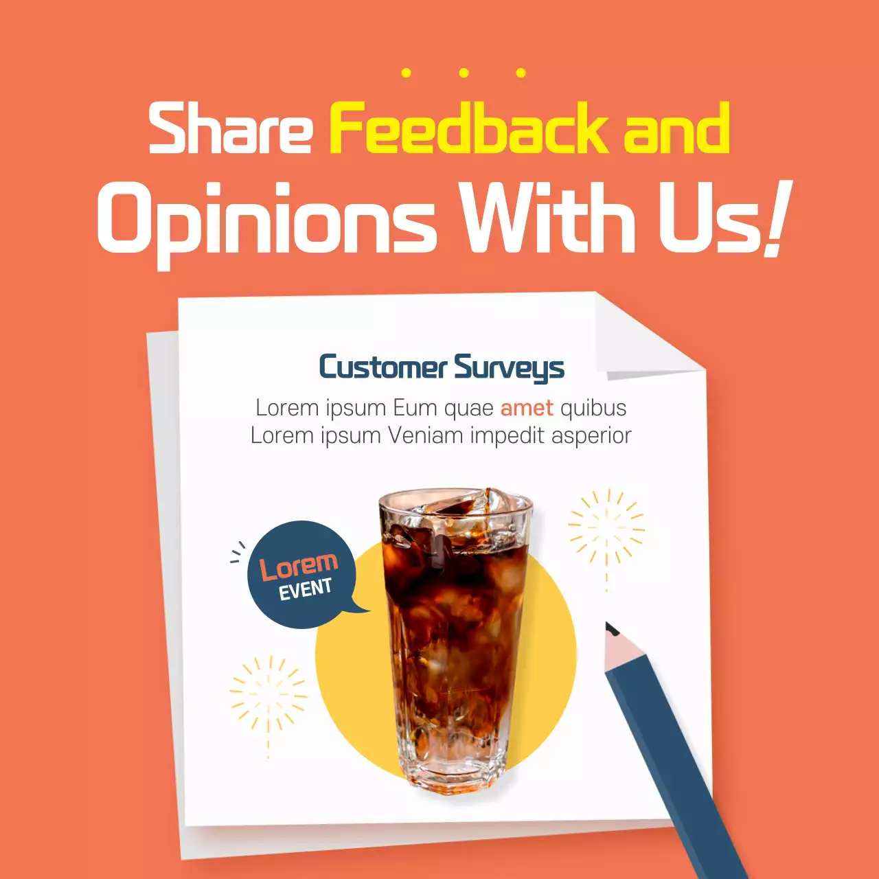 Orange Modern Feedback Promotion Social Media Post