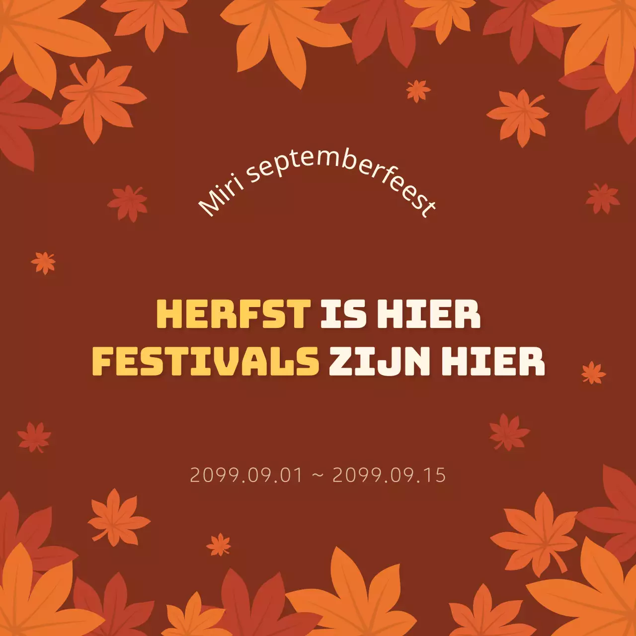 Promoot een trendy herfstfestival met een bruine achtergrond