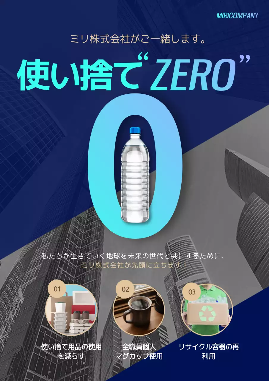 青 モダン 環境保護 ポスター