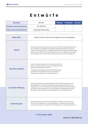 Blau, Standardvorlagenentwürfe