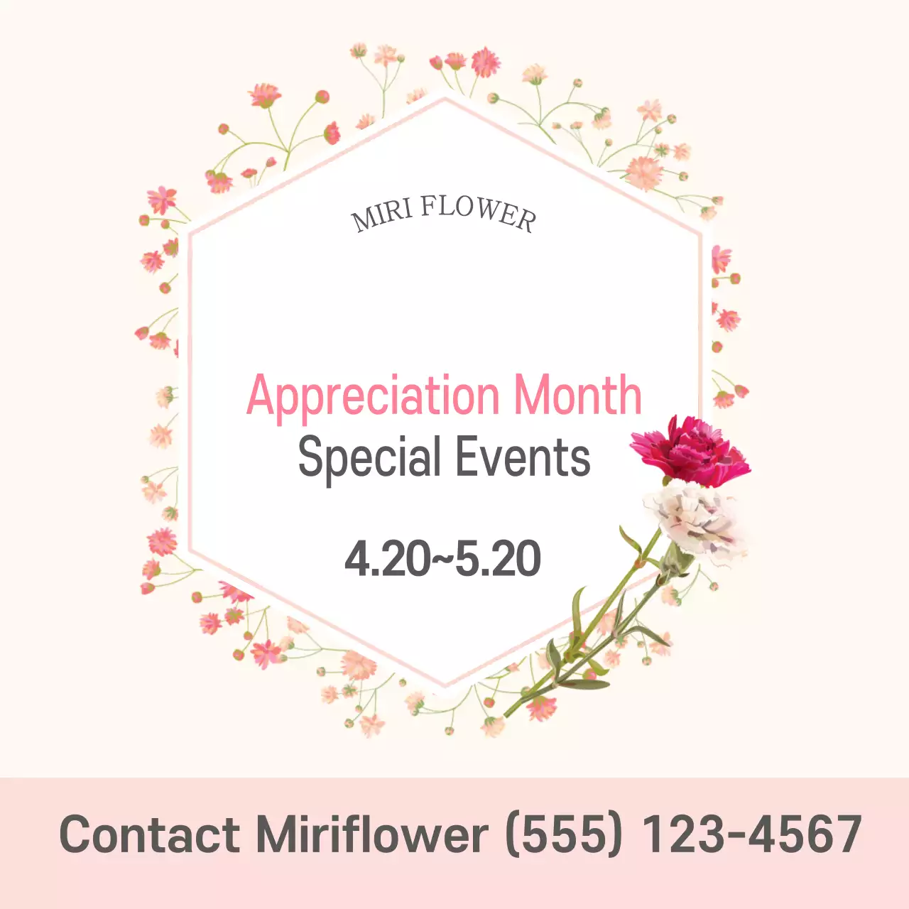 Pink Floral Events Promotion Banner