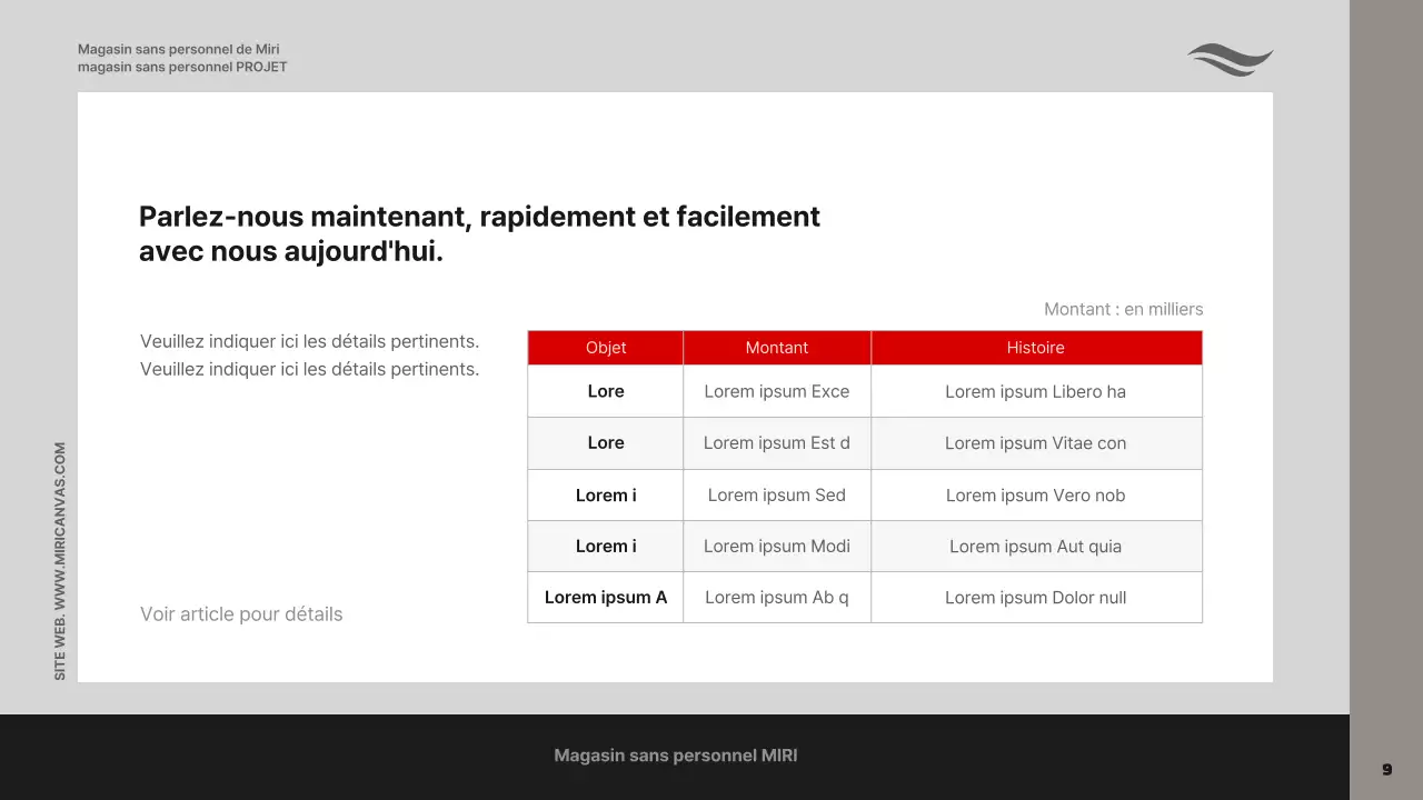 Proposition commerciale avec photos sur fond gris