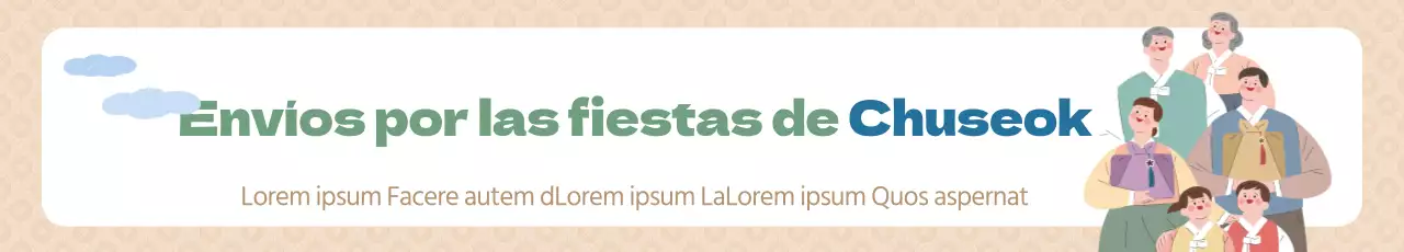 Aviso de entrega de las vacaciones de Chuseok con un cálido fondo beige estampado