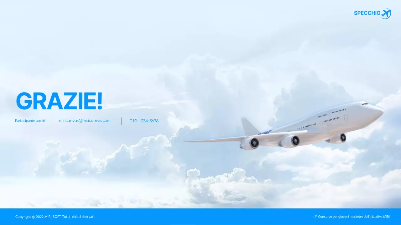 Compagnia aerea pubblicità marketing concorso pitch in blu