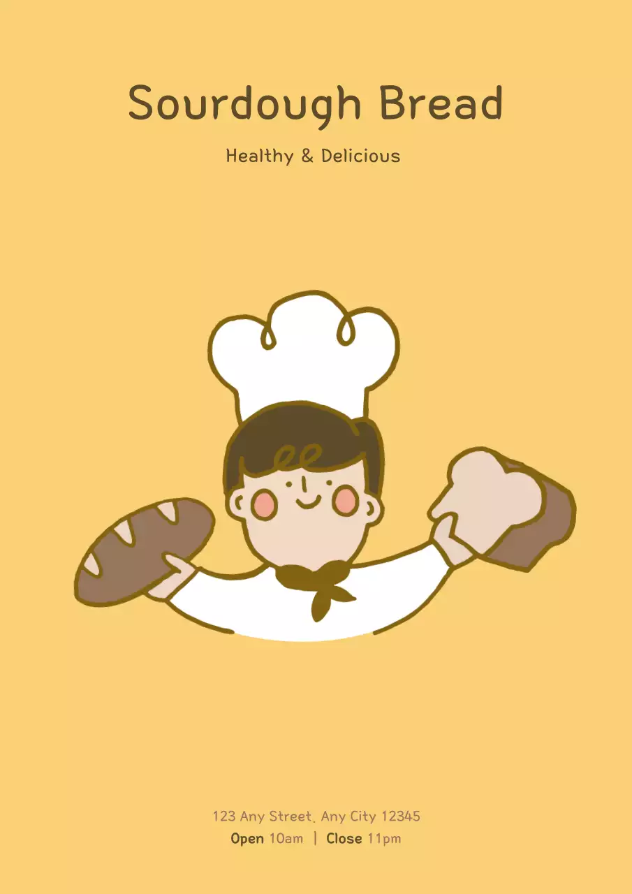 Yellow Minimal Bread Promotion Poster