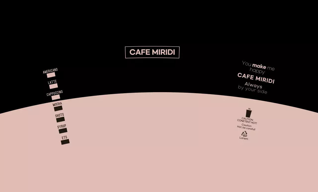 Kafe Simbol Rapi Merah Muda Hitam