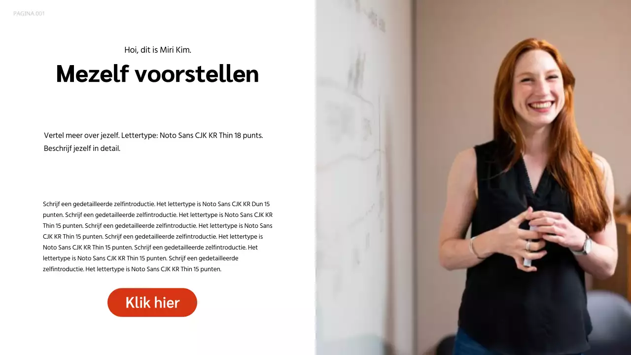 Portfolio presentatie in oranje en zwart