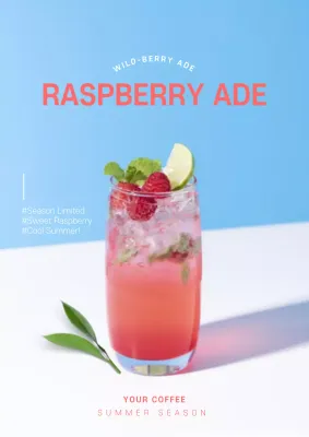 Pink Modern Beverage Promotion Poster