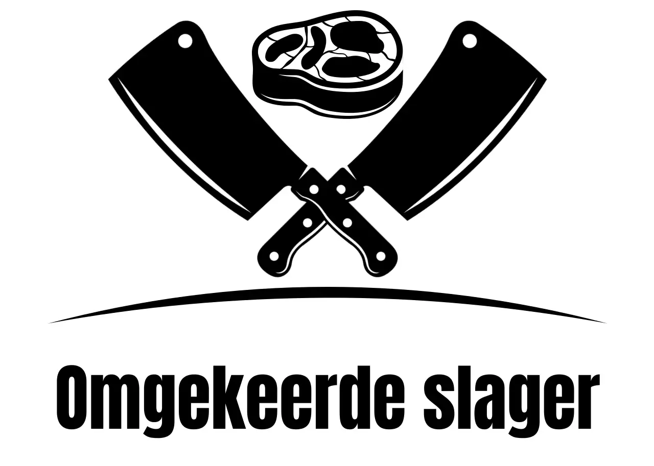 Schone illustratie concept slager logo in wit en zwart