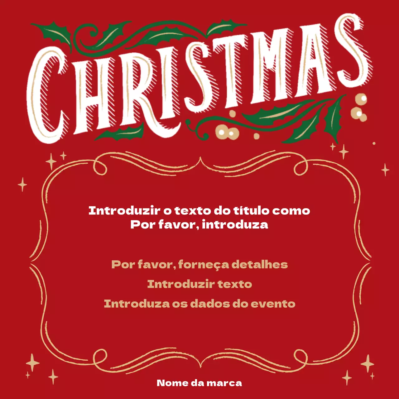 Quadrados de Natal ilustrados vermelhos