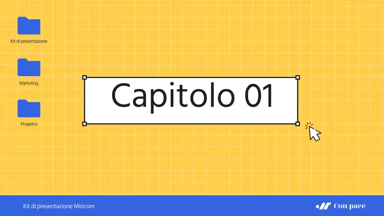 Una semplice carta intestata blu e gialla